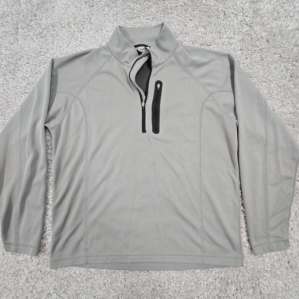 Obermeyer Mens 1/4 Zip Long Sleeve Pullover Gray Size L Outdoor Hiking Layer‎
